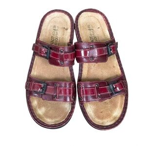 Naot Women's Leather Sandals Deep Red Burgundy 7